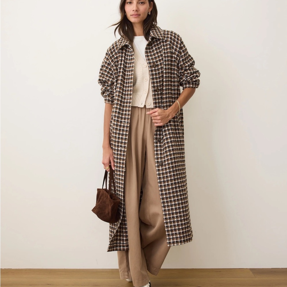 Marine Layer Hayes Houndstooth Trench Coat